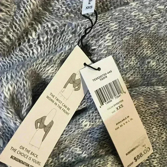 NWT BCBGeneration Women's Eventide Twist Hem V-Neck Crop Sweater Size multiple - Picture 8 of 10